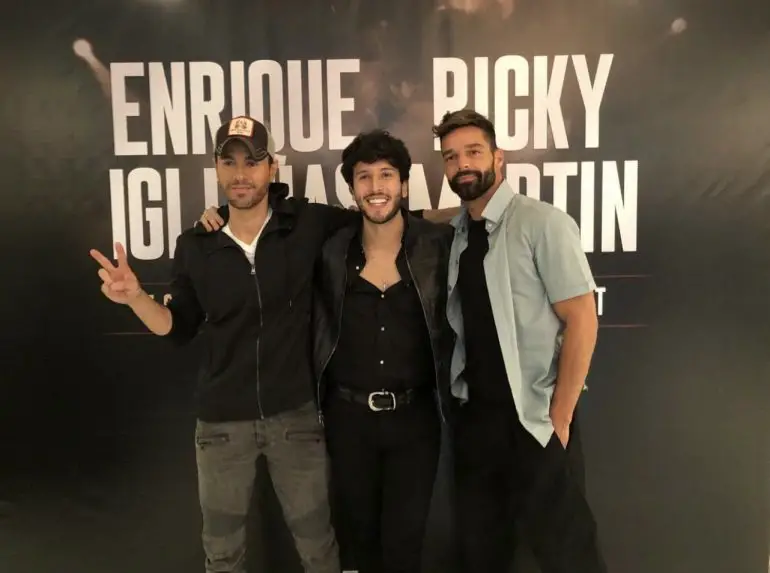 Enrique Iglesia With Ricky Martin and Sebastian Yatra