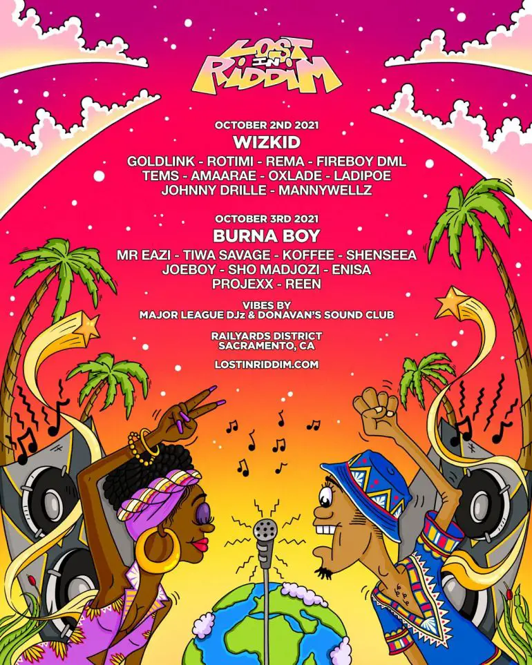 Lineup poster for Lost in Riddim festival.
